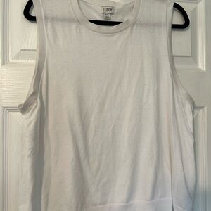 J. Crew White Boxy Muscle Tee Sleeveless